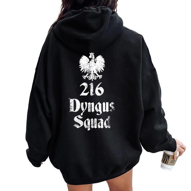 216 Dyngus Squad Polska Apparel Polish Pride Cleveland Women Oversized Hoodie Back Print