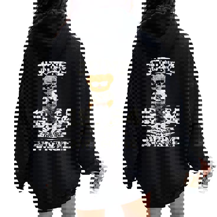 60Th Birthday 60 Year Old Vintage June 1964 Women Women Oversized Hoodie Back Print