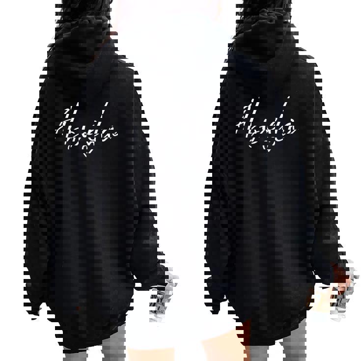 Abuela For Grandma Heart Mother's Day Abuela Women Oversized Hoodie Back Print