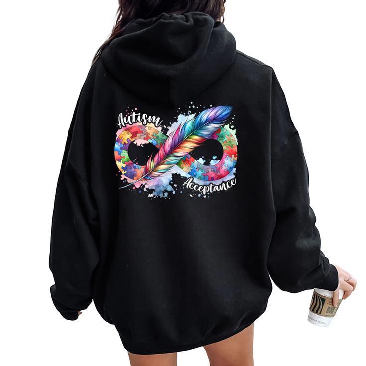 Acceptance Rainbow Infinity Symbol Women Oversized Hoodie Back Print