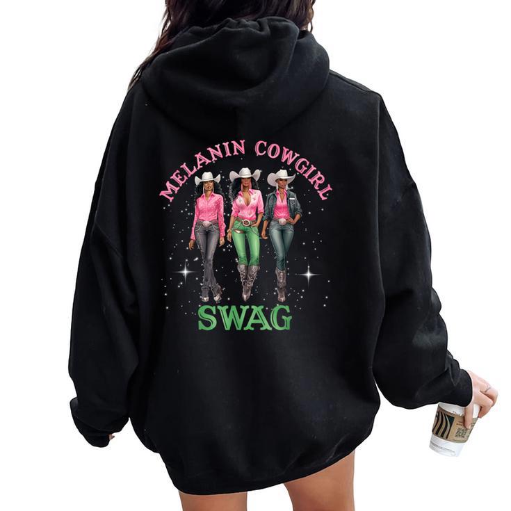 African Melanin Cowgirl Swag Black History Howdy Girl Women Oversized Hoodie Back Print