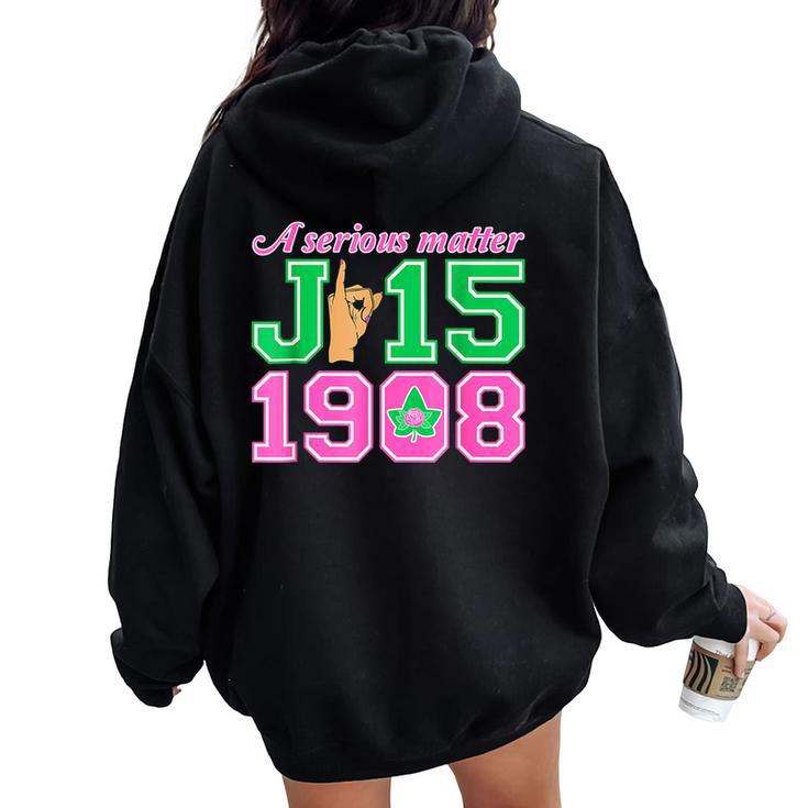 Aka Hand Sign A Serious Matter J15 Founders Day 1908 Women Oversized Hoodie Back Print