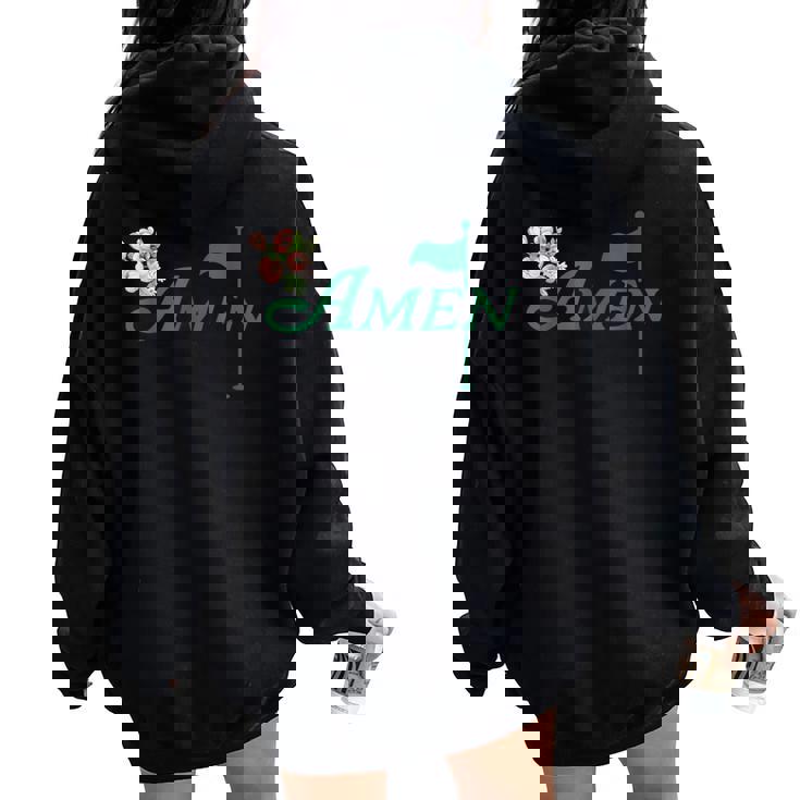 Amen Master Golf Flower Azalea Tournament Women Oversized Hoodie Back Print
