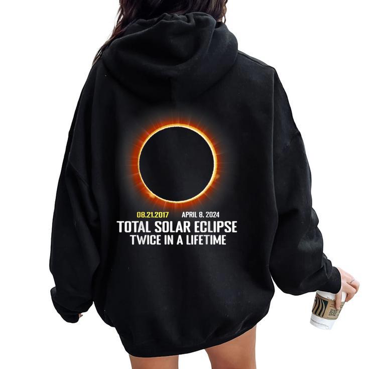 America Totality 2024 Total Solar Eclipse Boy Girl Women Oversized Hoodie Back Print