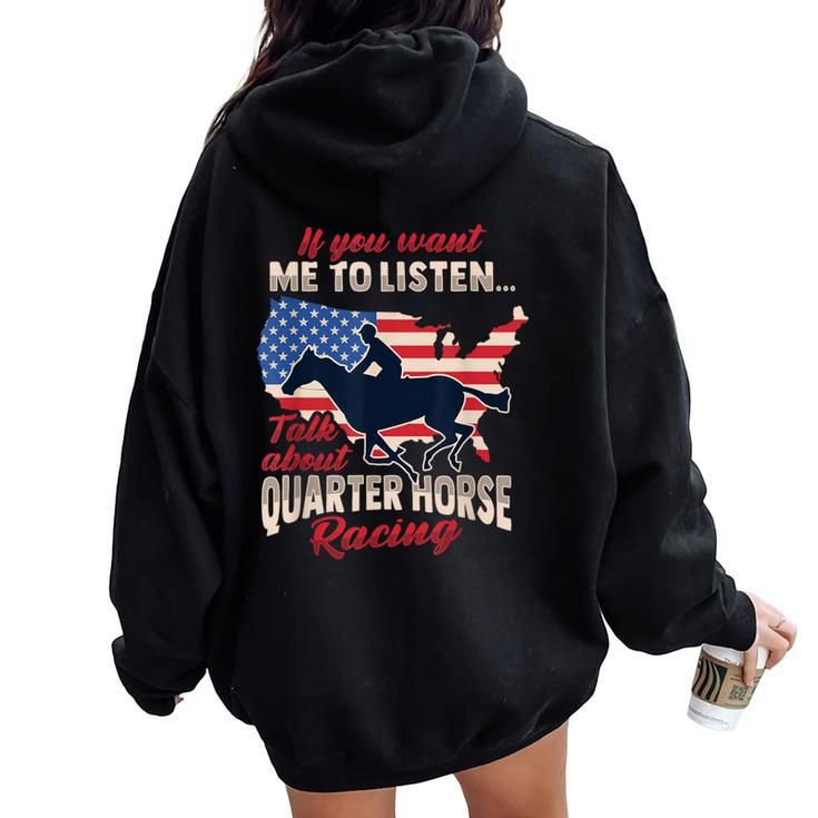 American Quarter Horse Racing For Quarter Horse Rider Women Oversized Hoodie Back Print