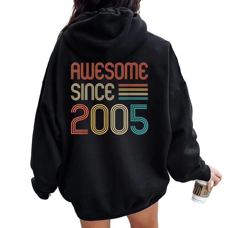 Awesome Since 2005 Retro And Vintage 2005 Birthday Women Oversized Hoodie Back Print