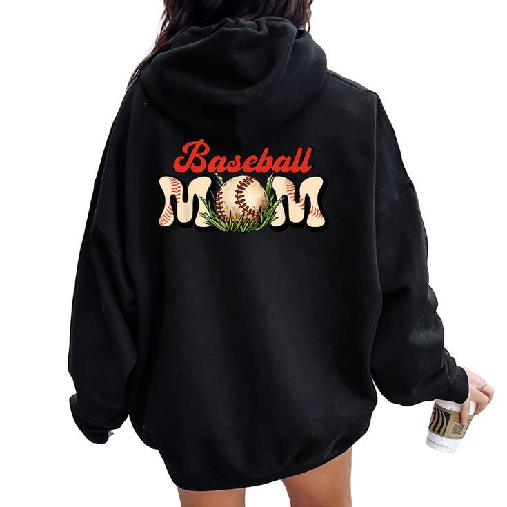 Baseball Mom Baseball Lover Sports Mom Women Oversized Hoodie Back Print