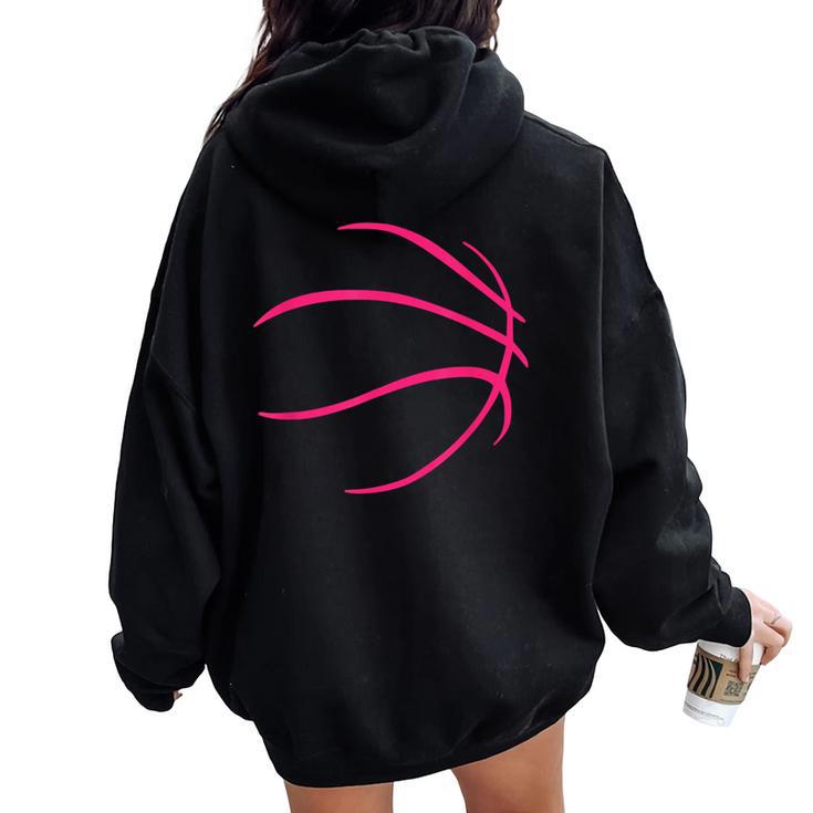 Basketball Silhouette Basketball Lover Women Girls Graphic Women Oversized Hoodie Back Print