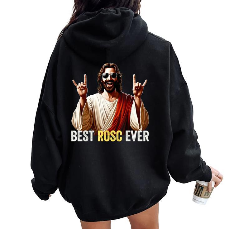 Best Rosc Ever Easter Nurse Doctor Surgeon Jesus Rock On Women Oversized Hoodie Back Print
