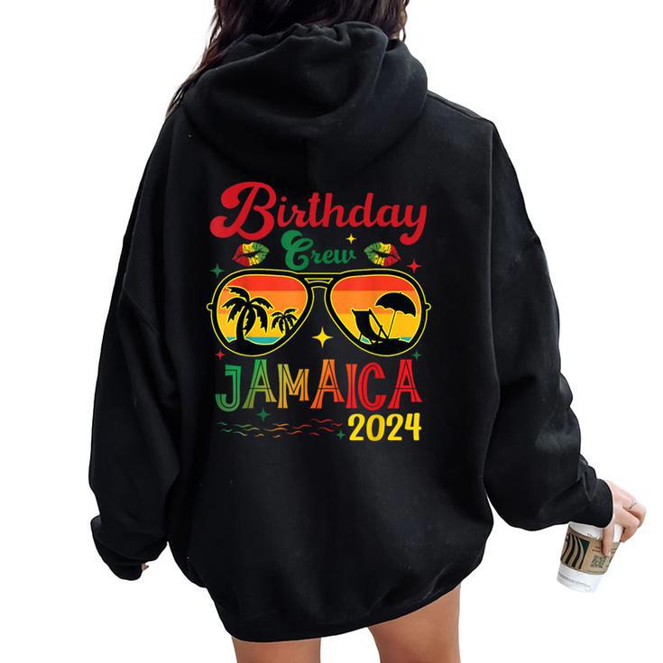 Birthday Crew Jamaica 2024 Girl Party Matching Women Oversized Hoodie Back Print