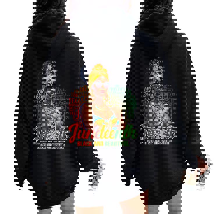 Black And Beautiful Junenth Black History Outfit Women Women Oversized Hoodie Back Print