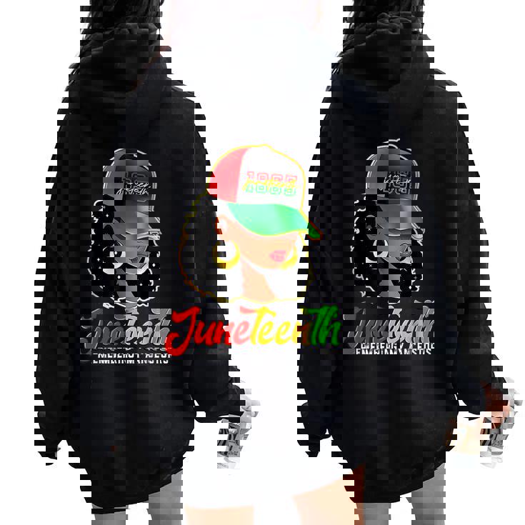 Black Junenth Remembering My Ancestors Women Oversized Hoodie Back Print