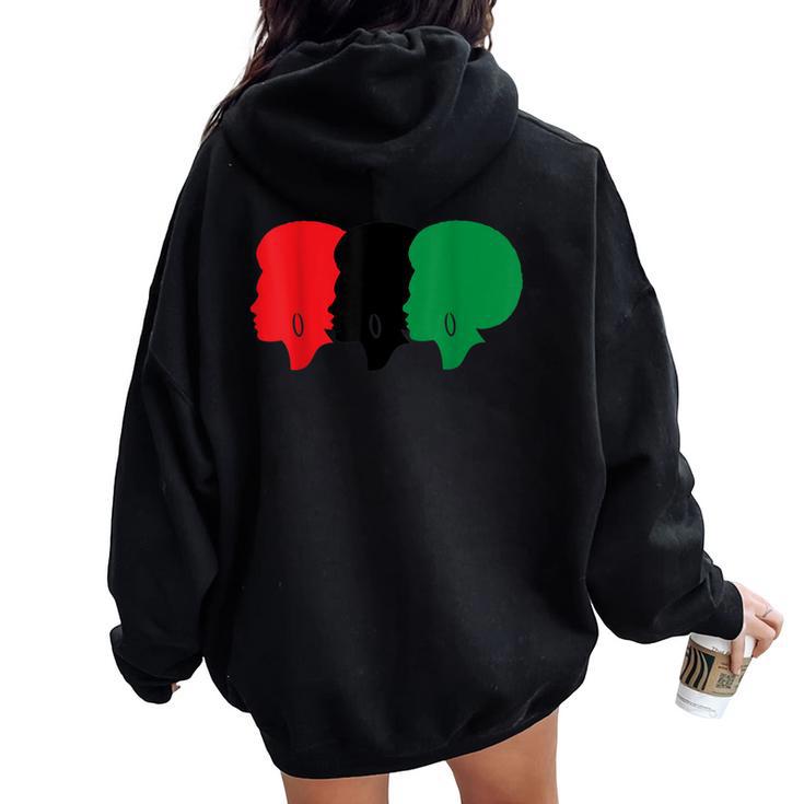 Black Pride Clothing Pan African Flag Afro 4 & Women Women Oversized Hoodie Back Print