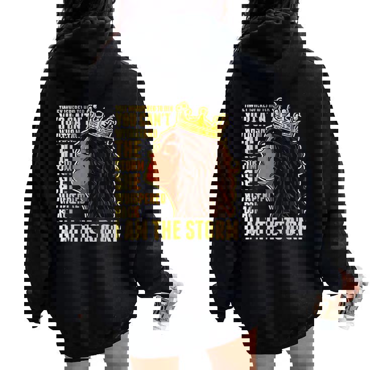 I Am Black Woman African American Black History Month Women Oversized Hoodie Back Print