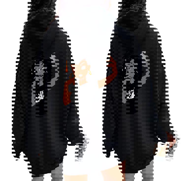 Black Woman Graduate Seniors Class Of 2024 African American Women Oversized Hoodie Back Print