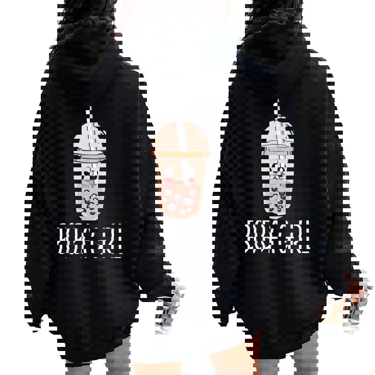 Boba Girl Bubble Tea Girl Women Oversized Hoodie Back Print