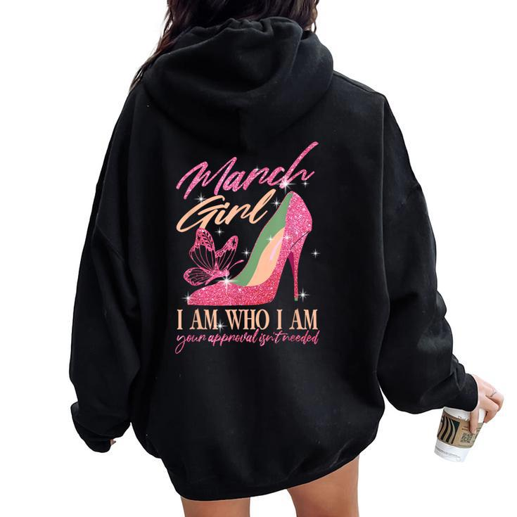 Born In March Quote Girls March Birthday Bday Women Oversized Hoodie Back Print