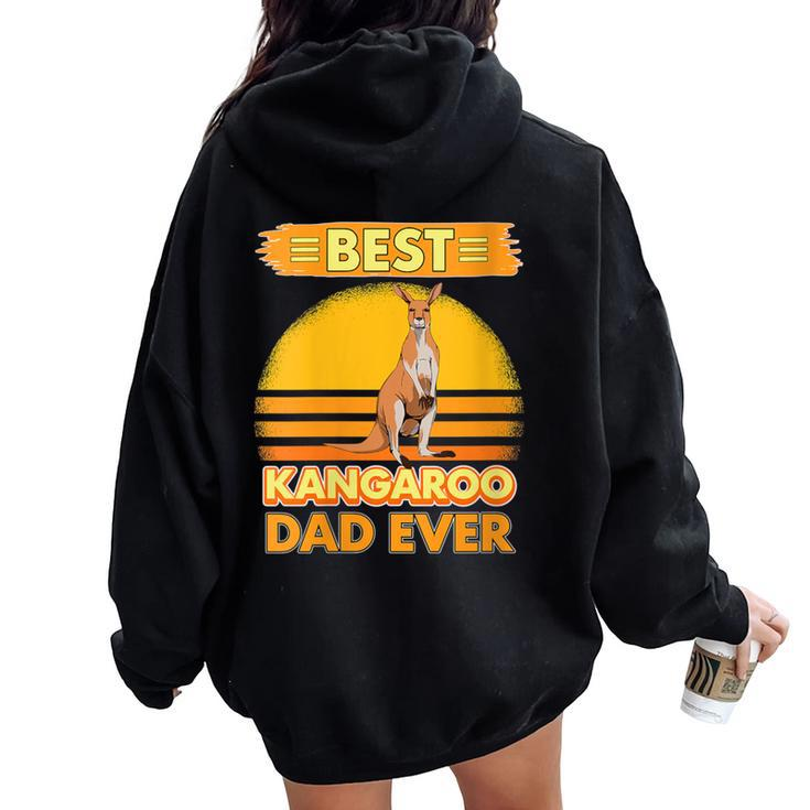 Boys Best Kangaroo Dad Ever Father's Day Kangaroo Women Oversized Hoodie Back Print