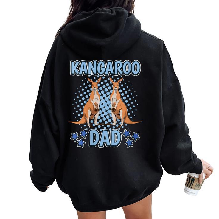 Boys Kangaroo Dad Quote Father's Day Kangaroo Women Oversized Hoodie Back Print