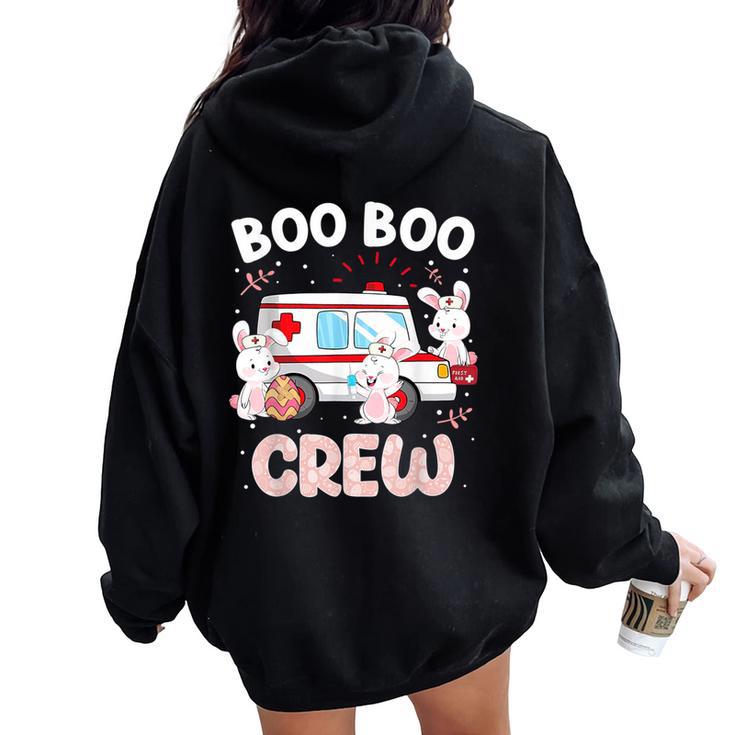 Bunny Nurse Cute Boo Boo Crew Nursing Easter Day Women Women Oversized Hoodie Back Print