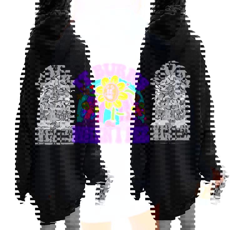 It Burns When I Pee Sarcastic Ironic Y2k Inappropriate Women Oversized Hoodie Back Print