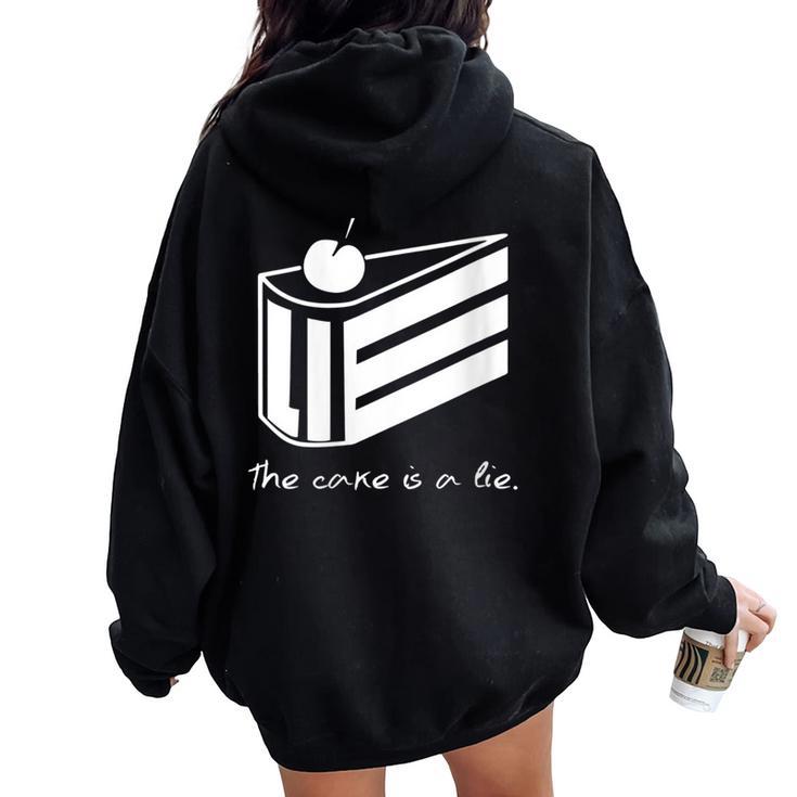 The Cake Is A Lie Portal Women Oversized Hoodie Back Print