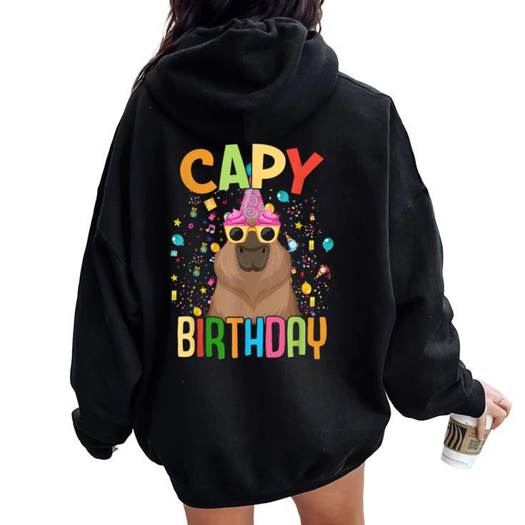 Capy Birthday Capybara Animals Boys Girls Birthday Women Oversized Hoodie Back Print