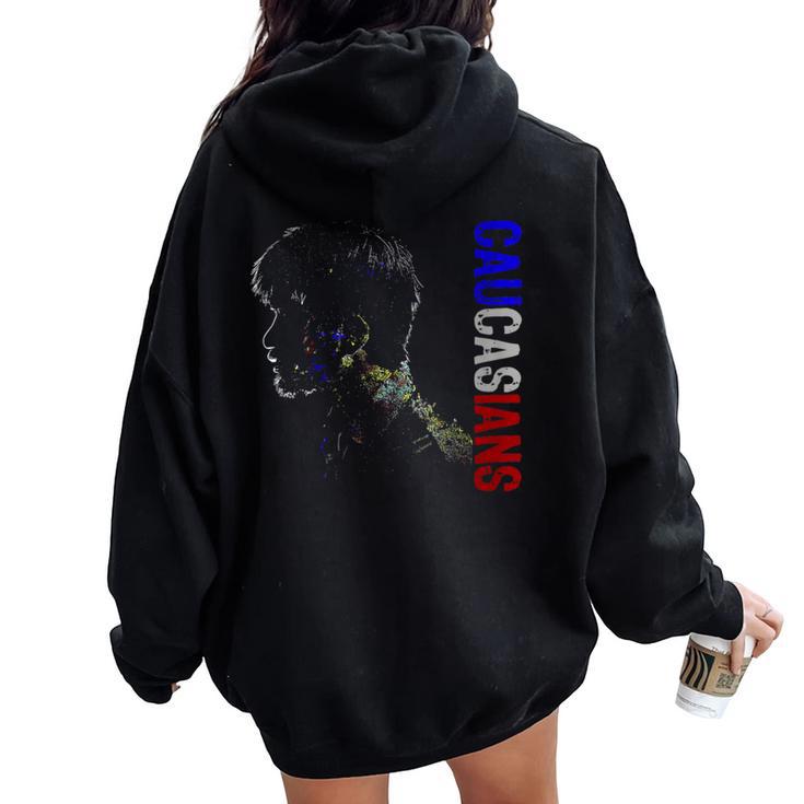 Caucasians Profile Vintage Caucasians Pride Women Oversized Hoodie Back Print