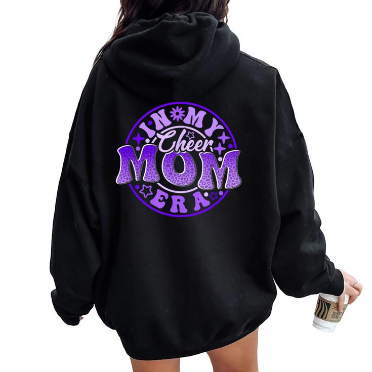 Cheer Mom In Her Purple Era Best Cheerleading Mother Women Oversized Hoodie Back Print