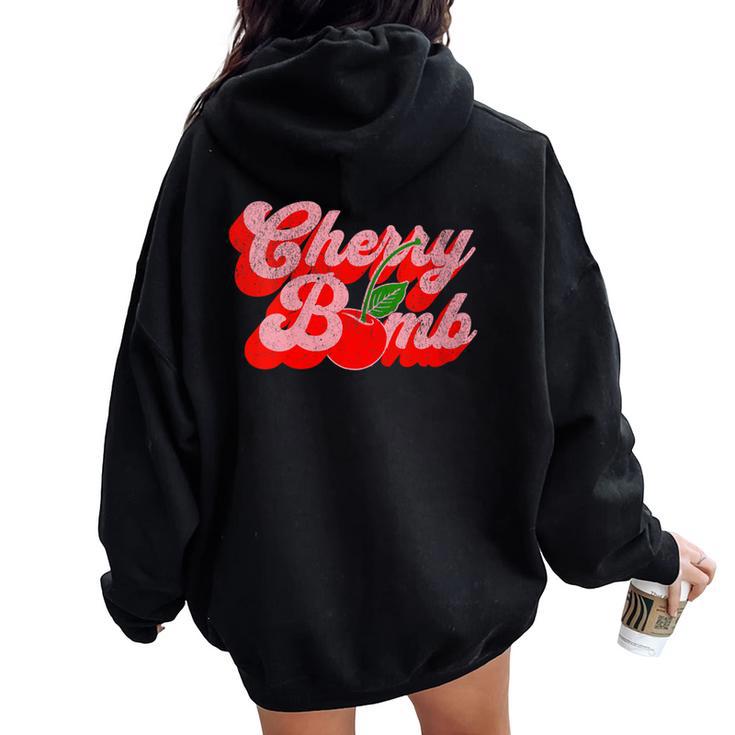 Cherry Bomb Retro 70S Vintage Style Cute Women Oversized Hoodie Back Print