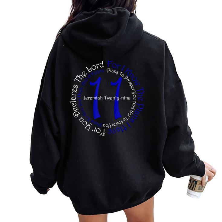 Christian Religious Hope And A Future Jeremiah 29 Women Oversized Hoodie Back Print