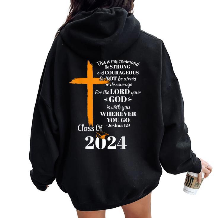 Class Of 2024 Christian Graduation Senior Graduate Women Oversized Hoodie Back Print