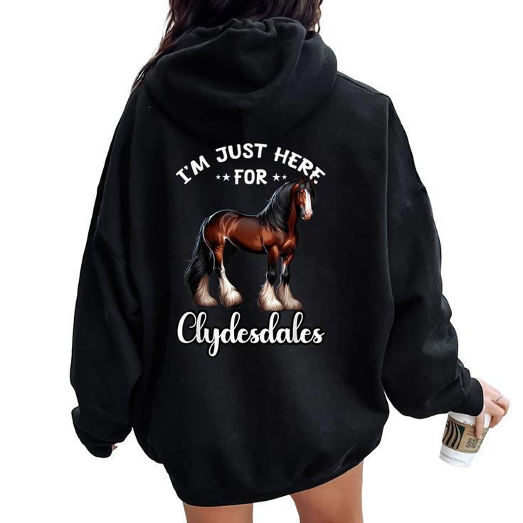 Clydesdale Owner Clydesdale Horse Toy Clydesdale Lover Women Oversized Hoodie Back Print