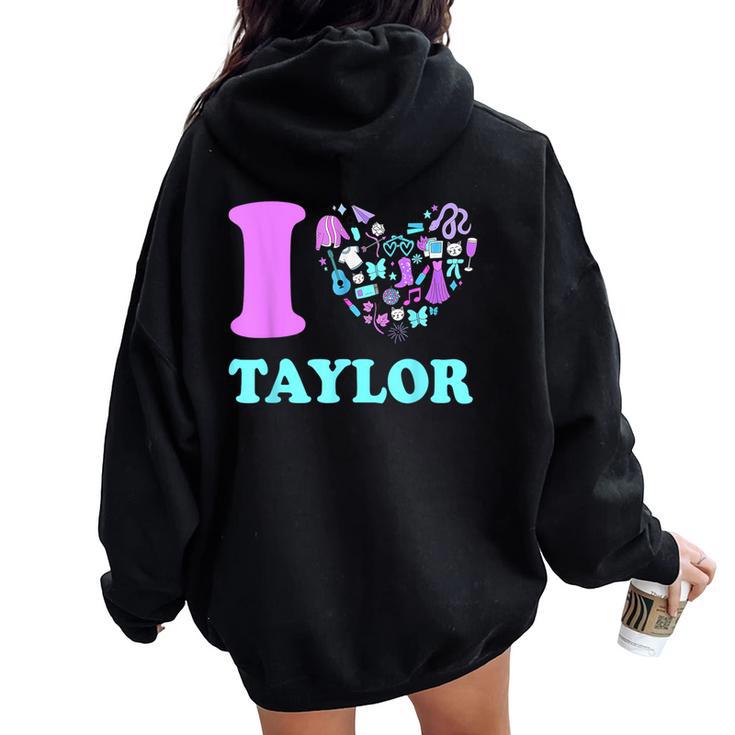 Cute First Name Taylor Boy Girl Women Oversized Hoodie Back Print