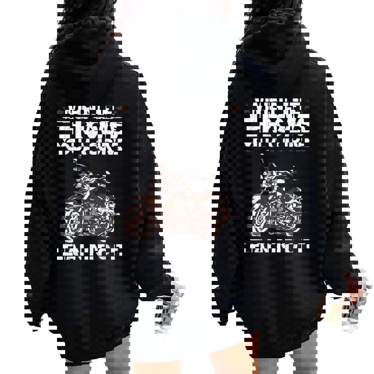 Cool Motorcycle For Motor Cycle Rider Biker Women Oversized Hoodie Back Print