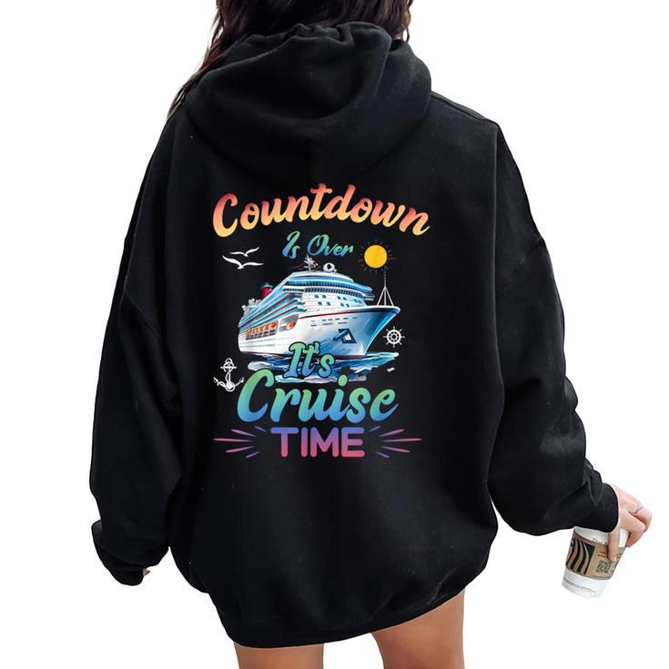 Countdown Is Over It's Cruise Time Husband Wife Women Oversized Hoodie Back Print