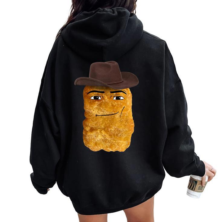 Cowboy Chicken Nugget Meme Women Oversized Hoodie Back Print