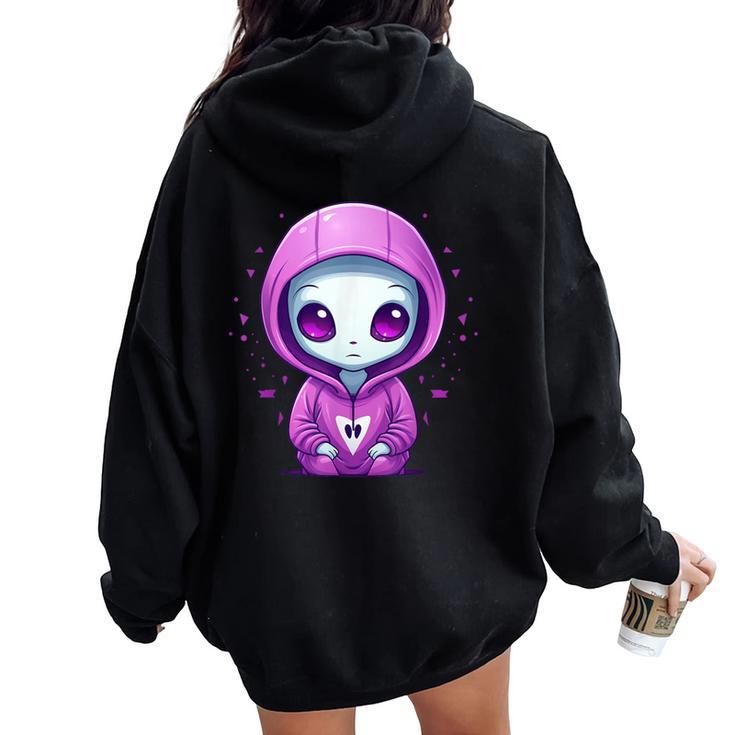 Cute Alien Girl I Alien Women Oversized Hoodie Back Print