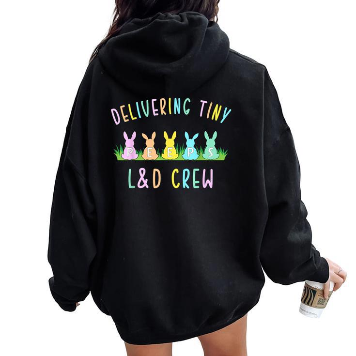 Cute Delivering Rabbits Labor And Delivery L&D Nurse Easter Women Oversized Hoodie Back Print