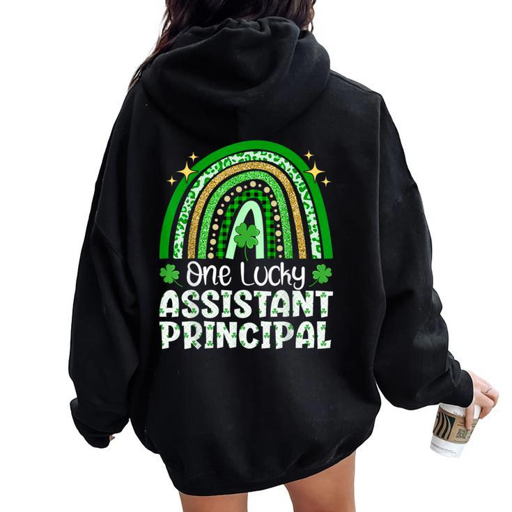 Cute One Lucky Assistant Principal Rainbow St Patrick’S Day Women Oversized Hoodie Back Print
