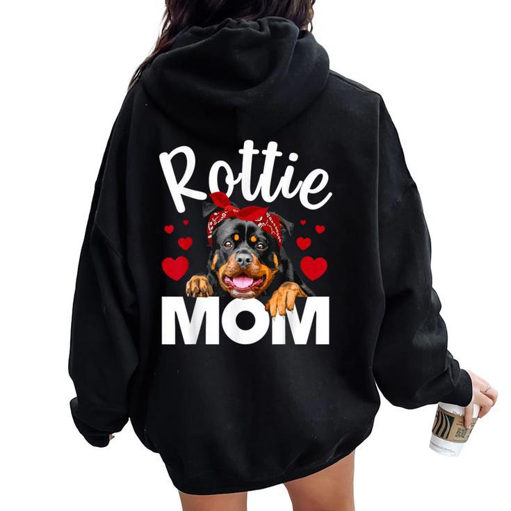 Cute Rottweiler For Mom Rottie Rottweiler Lover Women Oversized Hoodie Back Print