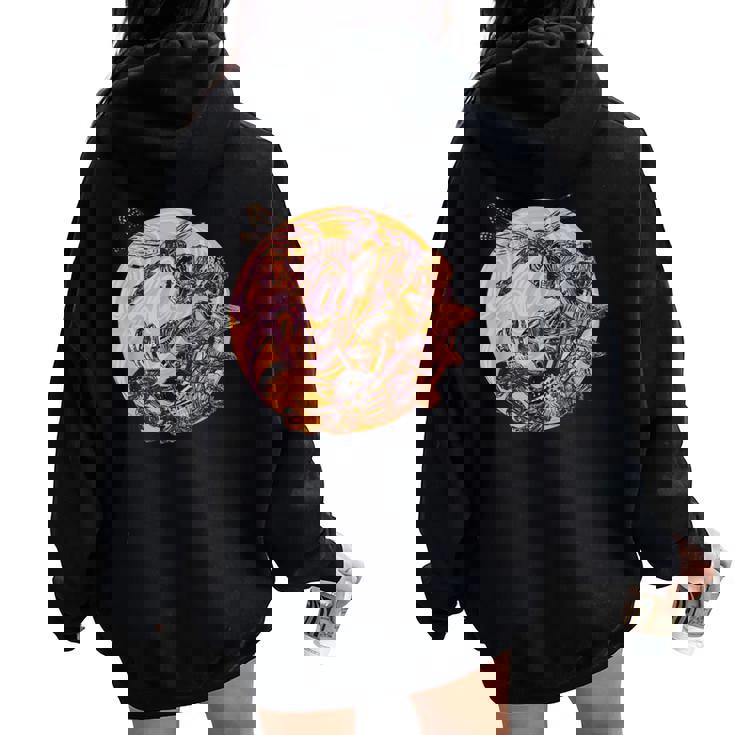 Dragonfly And Mushrooms Cottage Core Women Oversized Hoodie Back Print