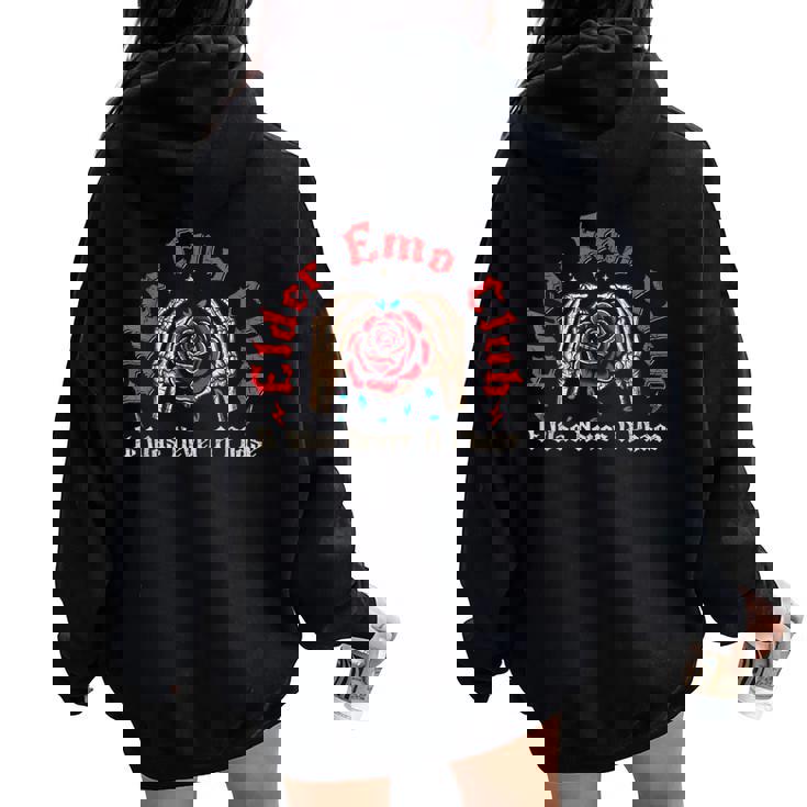 Elder Emo Club Mom Scene Kid Punk Alt It Was Never A Phase Women Oversized Hoodie Back Print Elder Emo Club Mom Scene Kid Punk Alt It Was Never A Phase Women Oversized Hoodie Back Print