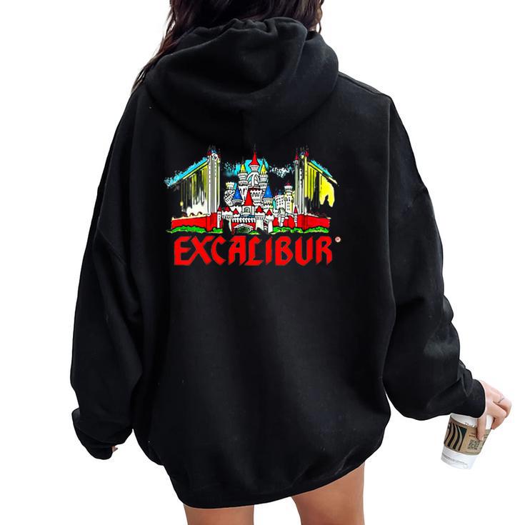 Excalibur Las Vegas Hotel Casino Retro Vintage Women Oversized Hoodie Back Print