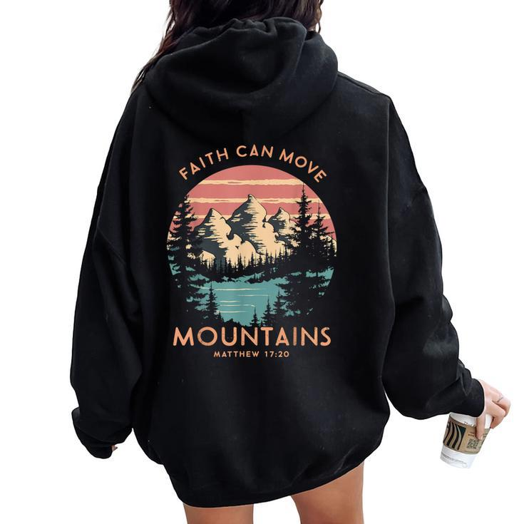 Faith Can Move The Mountains Religious Christian Women Women Oversized Hoodie Back Print