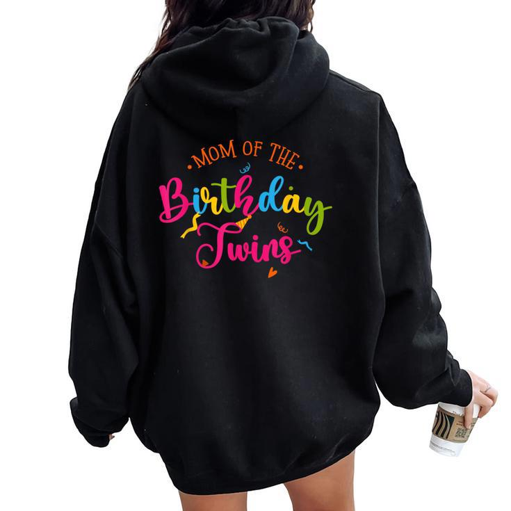 Family With Twins For Mom Of The Birthday Twins Women Oversized Hoodie Back Print