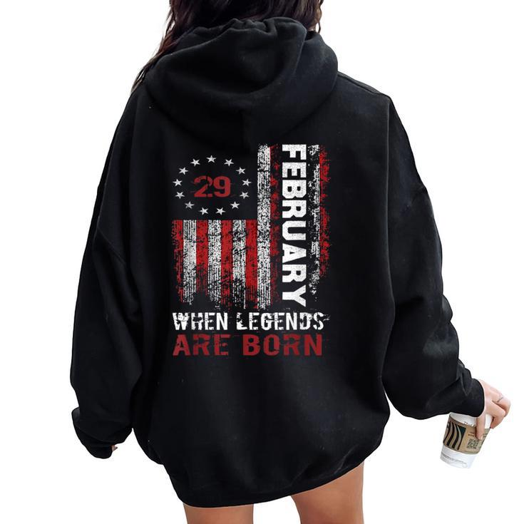 February 29 Birthday For & Leap Year Women Oversized Hoodie Back Print