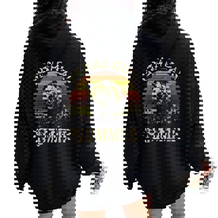 Feral Girl Summer Sarcastic Angry Opossum Vintage Women Oversized Hoodie Back Print Feral Girl Summer Sarcastic Angry Opossum Vintage Women Oversized Hoodie Back Print