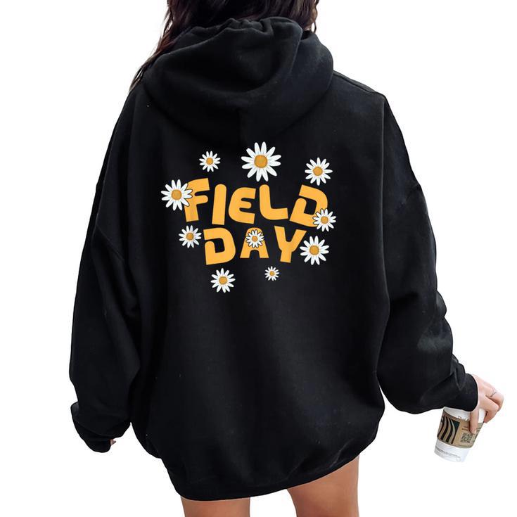 Field Day School Teacher Retro Vintage Field Day Women Oversized Hoodie Back Print