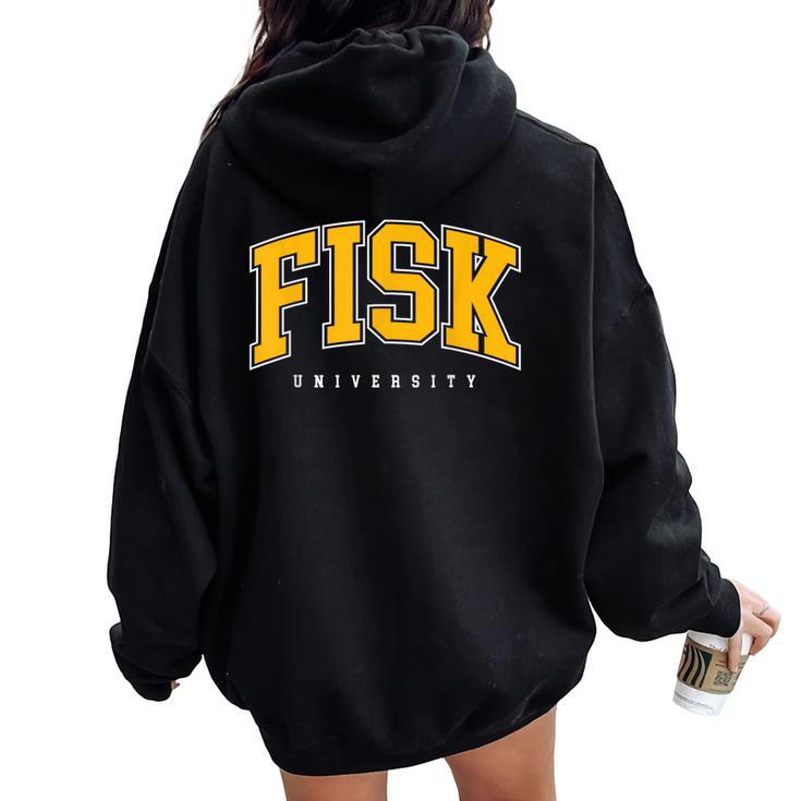 Fisk University Retro Women Women Oversized Hoodie Back Print